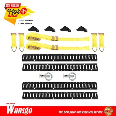 Heavy Duty 1.4'' E Track System: 4 Rails, 2x 12' Straps & Tie-Offs Bundle