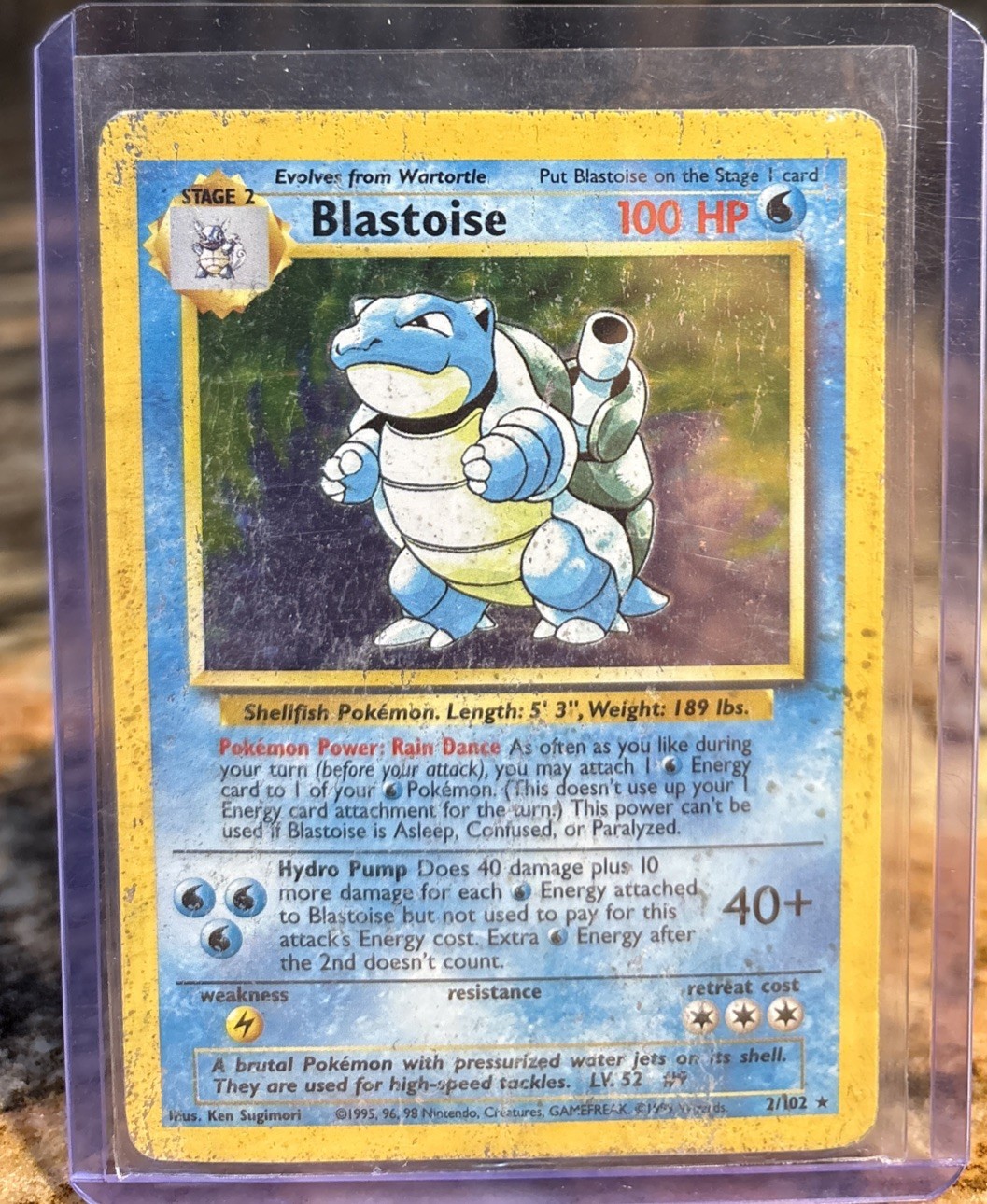 1999 Pokemon Base Set Blastoise 2/102 Holo Rare Unlimited WOTC HP