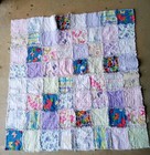 Handmade Machine Stitched Throw Size Rag Quilt  36x40" Butterflies and Ladybugs — photo 1