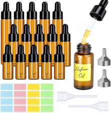 15 Pezzi Bottiglie Contagocce Vetro,10/5/3Ml Flacone Contagocce Con Pipette Vetr