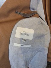 NEXT Brown Skinny Fit 2 Piece Suit Single-Breasted Two-Button Notch Lapel 38R
