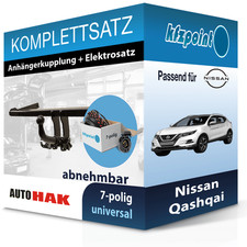 Für Nissan Qashqai 13- AUTO HAK Anhängerkupplung abnehmbar + 7polig E-Satz neu