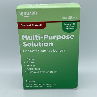 Amazon Basic Care Multi-Purpose Contacts Solution 12 fl oz Pack of 2 Comfort frm