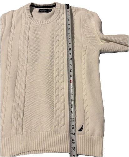Herren Zopfmuster Pullover Nautica Elfenbein Creme Irish Fisherman Classic X-Large - Bild 6 von 7