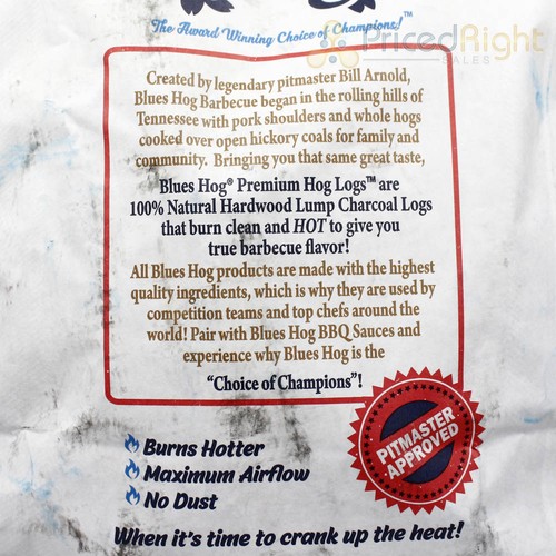Blues Hog Charcoal Hog Logs 100% Natural Hardwood Lump Charcoal Logs 15.4 lbs - 第 3/6 張圖片