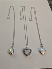 Sterling Silver 925 Cremation Urn Pendant Heart/Teardrop & 20" Chain CHOOSE ONE