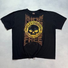 Harley Davidson Skull T-Shirt Men's 2XL Black Iowa Biker Motorcycle Made in USA