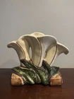 Vintage Triple Lily Form Vase McCOY Art Glazed Pottery Abstract Decor Retro 👀