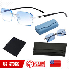 Blue Light Reading Glasses Rimless Readers Computer Eyeglasses Unisex Lightweigh