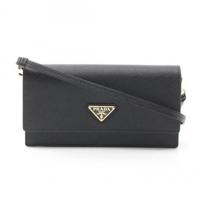 【美品】PRADA SAFFIANO TRIANG Prada Triangle Logo Shoulder Bag Black Saffiano Leather | eBay