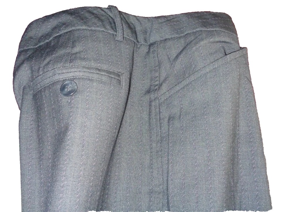 $75 Worthington Pantalones elásticos talla 8 puño 34/32 gris rosa estampado mezcla de lana suave Foto 2 de 4