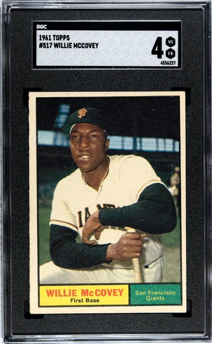 WILLIE McCOVEY 1961 TOPPS #517 SGC 4 SF GIANTS HOF GRADED BASEBALL CARD CENTERED