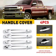 For 2007-2014 Chevy Silverado Tahoe Chrome 4 Door Handle levers Cover Trim Bezel
