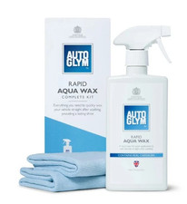 Image of Autoglym Rapid Aqua Wax Complete Kit Carnauba Spray Protect 2x Microfibre Cloths