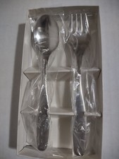 Selandia Baby Spoon And Fork Set Bear Design Stainless Steel Silverware 18/8 New