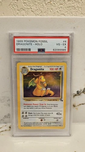 Pokémon TCG Dragonite Holo Fossil 19/62 - PSA 4 Excellent