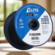 Elite 12/2 Speaker Wire 100ft UL Listed CMR CL3R Direct Burial Copper 12AWG