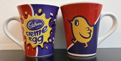 Cadbury Creme Ei Keramik 10 cm Küken & Splat Design Neuheit Becher Paket x2 Artikel
