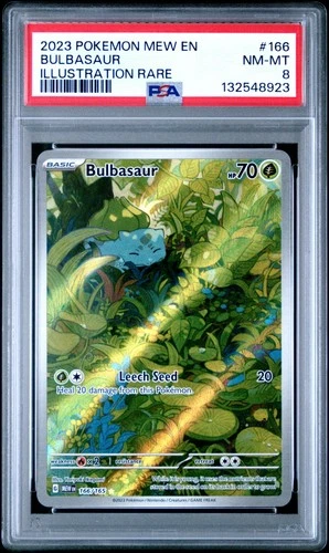 2023 POKEMON MEW EN-151 ILLUSTRATION RARE #166 BULBASAUR PSA 8