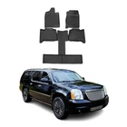 OMAC Floor Mats Liner for GMC Yukon 2007-2015 7 Seats TPE All-Weather Black 6Pcs