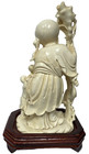 Vintage Shou Lao God of Longevity Chinese Resin Figurine Sculpture w/ Stand — photo 3
