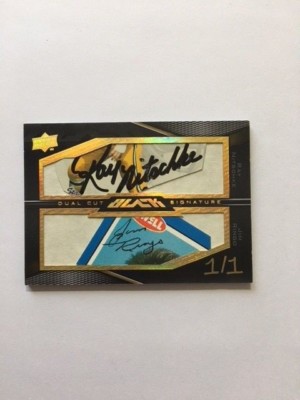 1/1 RAY NITSCHKE Autograph RINGO Jim GB PACKERS DUAL CUT Signature 2009 UD BLACK