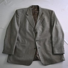Stafford 50R Gray Blanketweave Tweed Silk Wool Mens Blazer Jacket Sport Coat