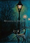 Devon Rex Cat Aceo art print mounted from original painting by Suzanne Le Good