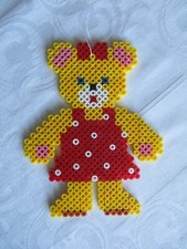 Bügelperlen Bild Teddy Bär Mädchen aus Hama Midi Bügelperlen