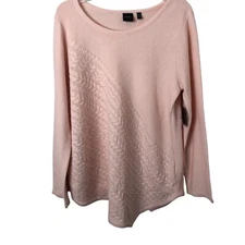 Rafaella NWT Women's Long Sleeve Sweater in Soft Blush Size XL