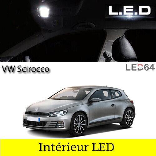 Kit ampoules à LED pour l'éclairage intérieur habitacle blanc VW Scirocco - Photo 1/3