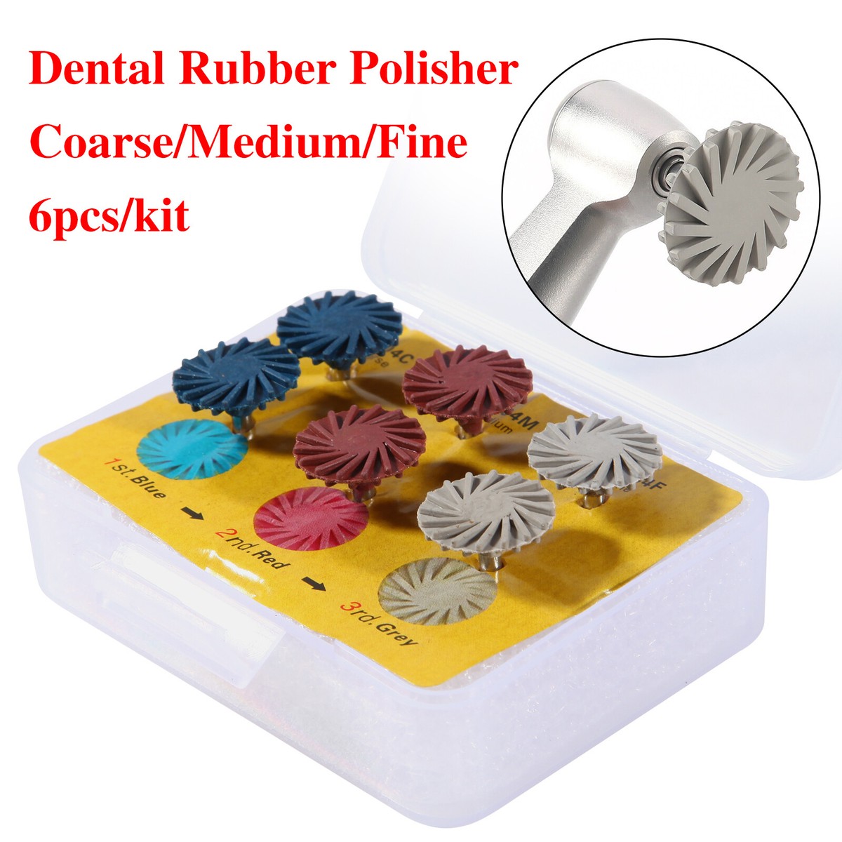 DENTAL POWDER 30包入り×4 6pcs/box Dental Polish Kit Composite Resin Polishing Disc Spiral