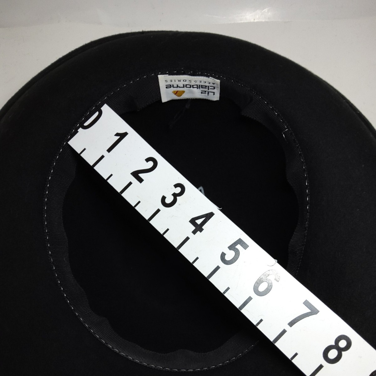 VTG USA LIZ CLAIBORNE derby HAT 100% wool black felt 20-1/8 