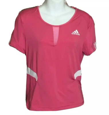 Adidas Womens Clima365 White Pink Athletic T Shirt Top ClimaCool Medium - Image 1 of 4