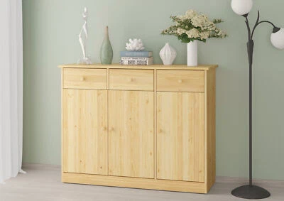 Highboard Kommode Anrichte Kiefer Sideboard natur Schubladen Türen Möbel Holz - Bild 1 von 2