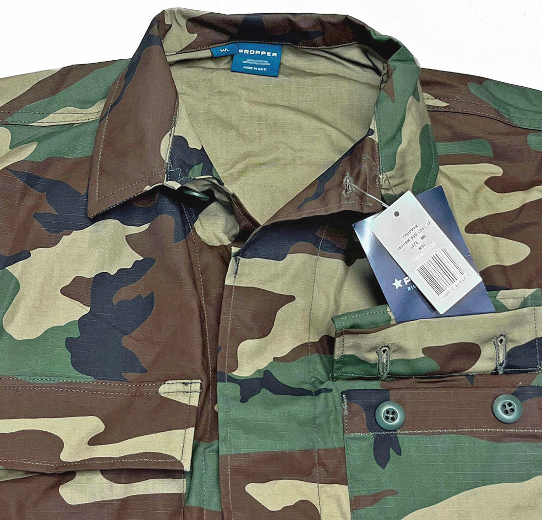 Propper F545455 BDU 100% Cotton Coat Jacket Camo Woodland Men's