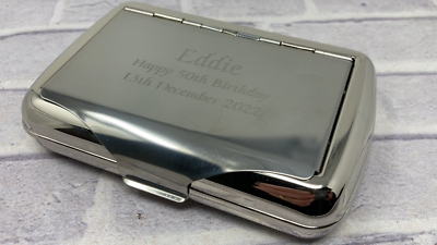 chrome tobacco tin Personalised Chrome Tobacco Tin - Engraved Birthday Smoking Gift