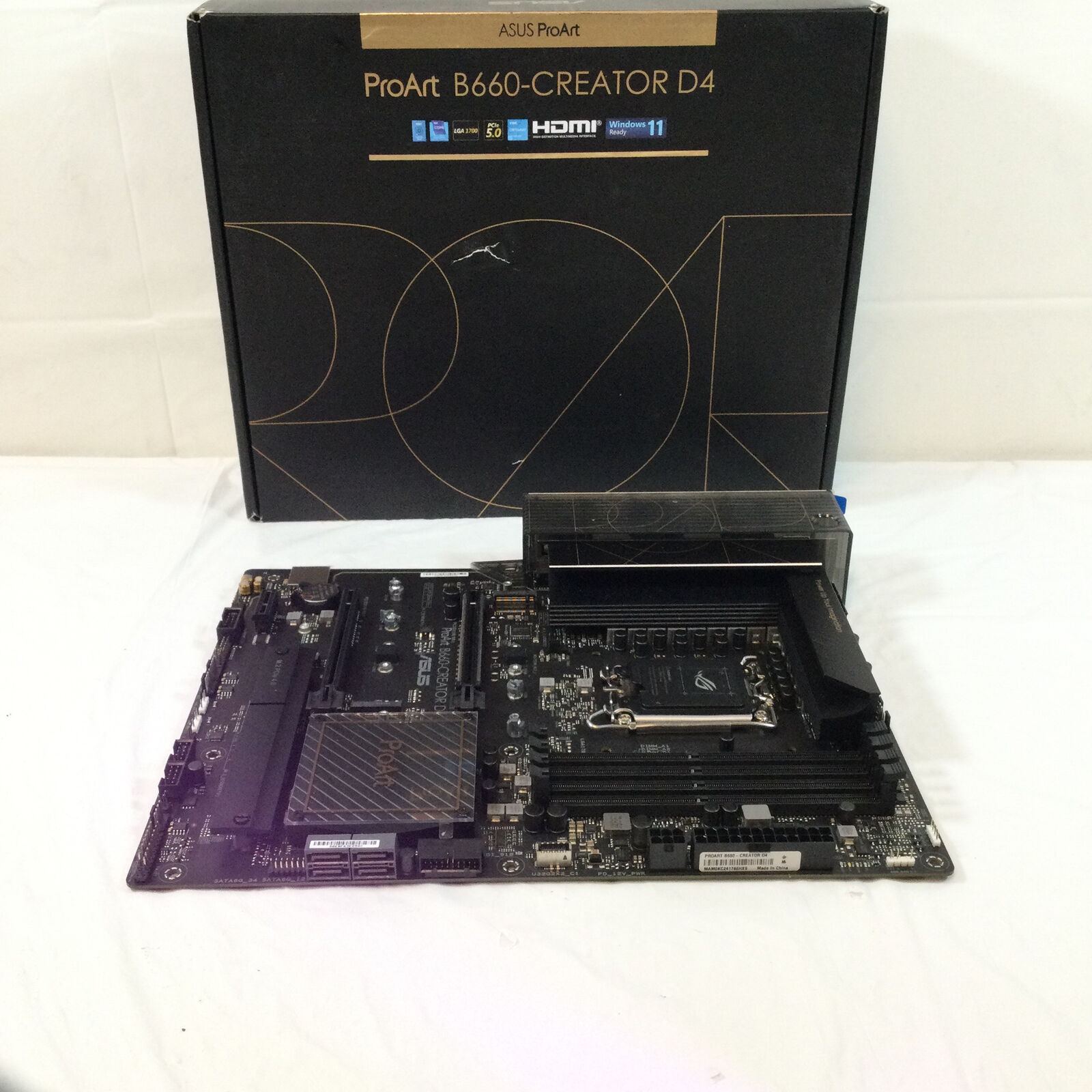 ASUS ProArt B660-Creator D4 Black Gray LGA 1700 Intel B560 Motherboard Used