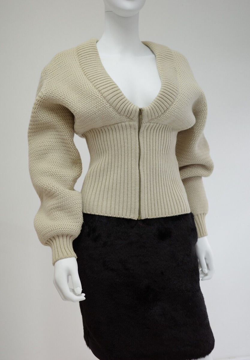 ALAIA ニット Azzedine Alaia Cream Knit Wool Cardigan A/W 1985 | eBay UK