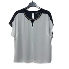 Lane Bryant Womens Shirt Plus Size 18/20 Sheer Boxy Fit Beaded Collar