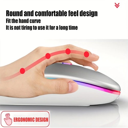 Bluetooth Wireless Mouse for MacBook Air Mac Pro Laptop Computer iPad Pad PC - Picture 4 of 18