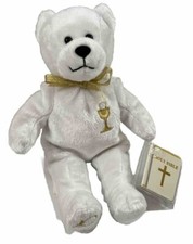 Holy Bears Sacrament Series Communion 8" white bear Teddy Bear w/Holy Bible Tag