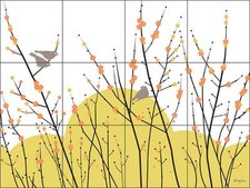 Ceramic Tile Mural Backsplash Evelia Morning Dove Bird Art OB-ES52b
