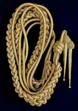 DEURA BRAND ARMY GOLD AIGUILLETTE BRITISH OFFICER SHOULDER CORD
