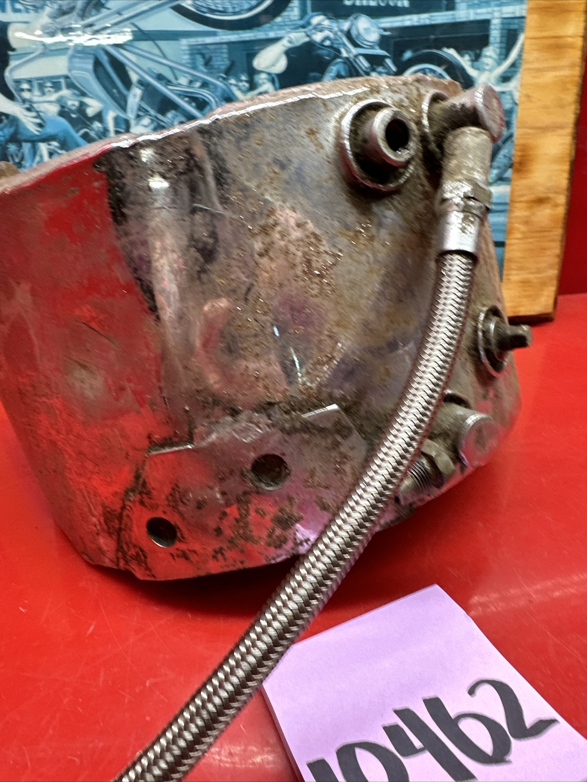 Harley K Model Early Sportster IRONHEAD Oil Tank Chrome Chopper Vintage