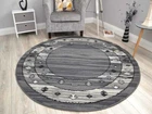 New Small Medium Large Dark Light Grey Round Circle Circular Floor Rugs Cheap UK