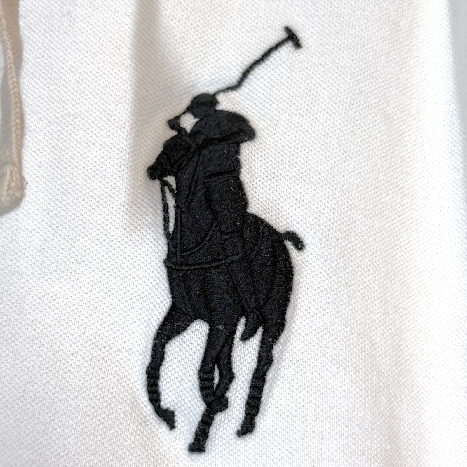 Polo Ralph Lauren felpa con cappuccio bianca grande pony camicia preppy cappuccio grande