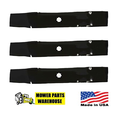 3 NEW MOWER BLADES FOR JOHN DEERE GX21784 GY20852 D140 D150 D160 