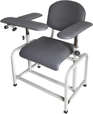 Comfortable Phlebotomy Chair with Adjustable Armrest - Grey