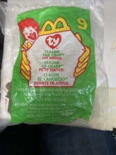 Beanie Babies - Claude the Crab #9 McDonald’s Happy Meal SEALED TY 1999